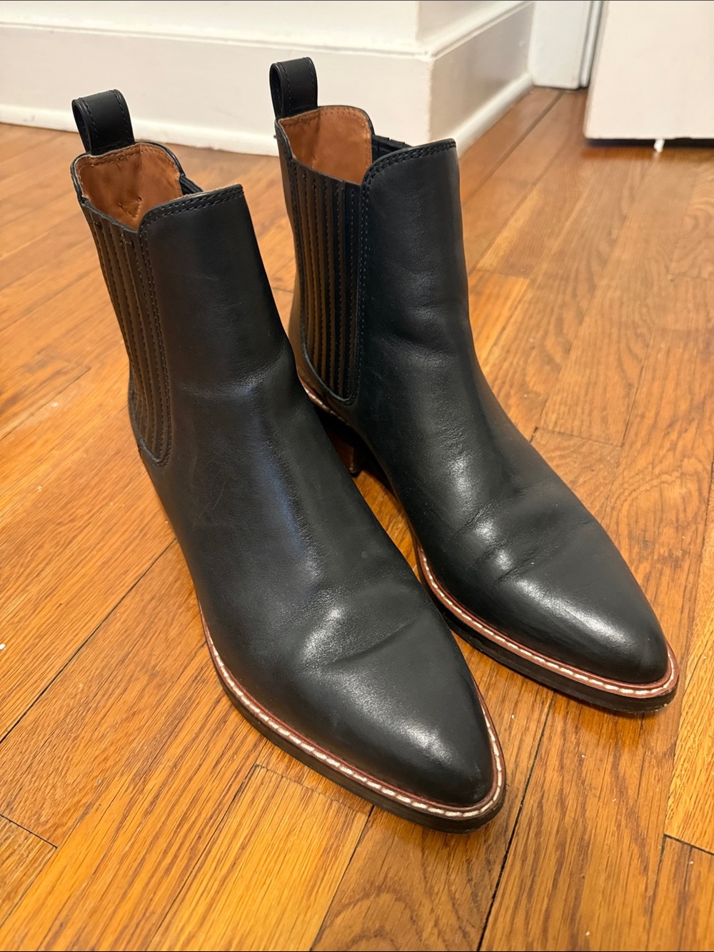 COACH Black Leather Chelsea Ankle Boots - Picture 1 of 6